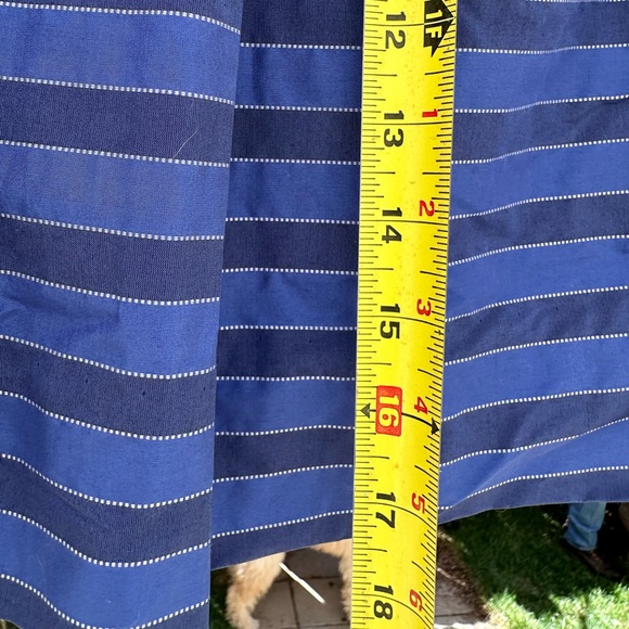 J. Crew NWOT Blue & Navy Pockets Striped Satin Taffeta Cotton Knee Length Skirt - Picture 10 of 12